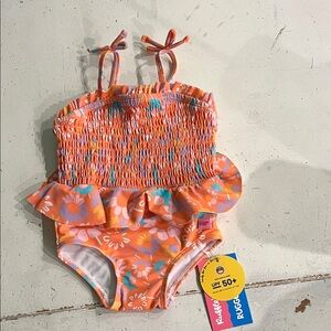 Ruffle Butts Coral Peplum Swimsuit - Baby Girl Size 3-6 Month - NEW WITH TAGS!